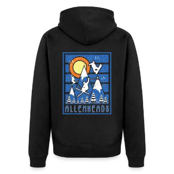Retro Allnenhads Ski Sunset - Unisex Premium Organic Zip Hoodie - black - Back - Nico (187cm)