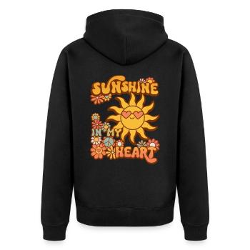 Sunshine in my heart - Unisex Premium Organic Zip Hoodie - black - Back - Nico (187cm)