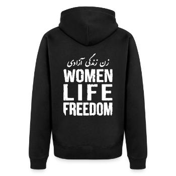Women life freedom - Veste à capuche bio Premium Unisexe - noir - Dos - Nico (187cm)