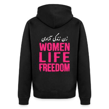 Women life freedom - Veste à capuche bio Premium Unisexe - noir - Dos - Nico (187cm)