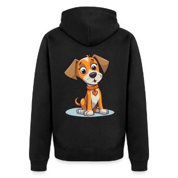 Niedliches Hundedesign für Hundebesitzer - Unisex Premium Bio Zip Hoodie - Schwarz - Hinten - Nico (187cm)