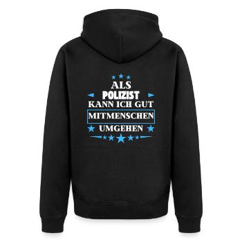 En tant que policier, il contourne les autres êtres humains. - Veste à capuche bio Premium Unisexe - noir - Dos - Nico (187cm)