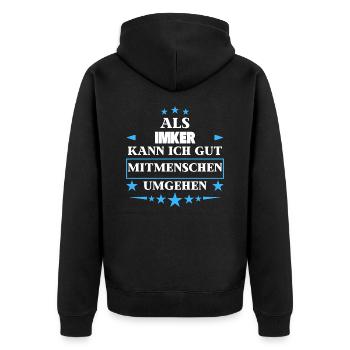 En tant qu’apiculteurs, ils traitent avec d’autres êtres humains. - Veste à capuche bio Premium Unisexe - noir - Dos - Nico (187cm)