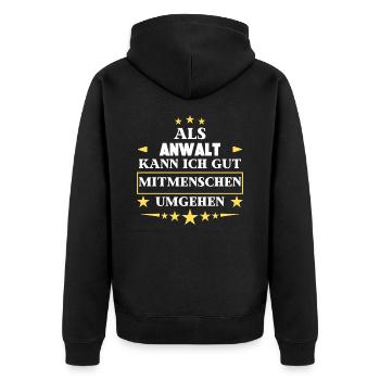 Traiter avec ses semblables en tant qu'avocat. - Veste à capuche bio Premium Unisexe - noir - Dos - Nico (187cm)