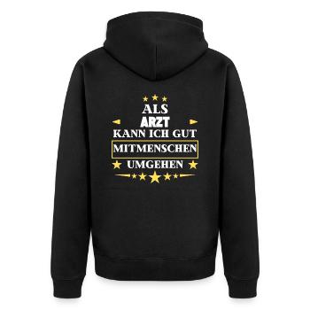 Traiter avec ses semblables en tant que médecin. - Veste à capuche bio Premium Unisexe - noir - Dos - Nico (187cm)