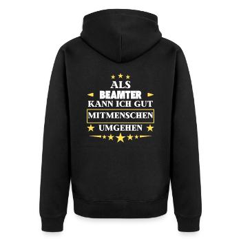 Traiter avec ses semblables en tant que fonctionnaire. - Veste à capuche bio Premium Unisexe - noir - Dos - Nico (187cm)