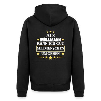 Traiter les autres êtres humains en tant que éboueur. - Veste à capuche bio Premium Unisexe - noir - Dos - Nico (187cm)
