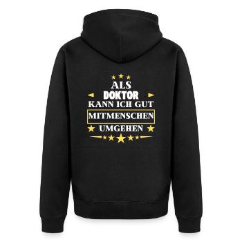 Traiter avec ses semblables en tant que médecin. - Veste à capuche bio Premium Unisexe - noir - Dos - Nico (187cm)