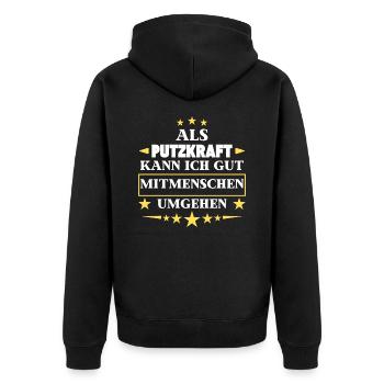 Traiter les autres êtres humains en tant que nettoyeur. - Veste à capuche bio Premium Unisexe - noir - Dos - Nico (187cm)