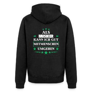 Traiter avec ses semblables en tant que musicien. - Veste à capuche bio Premium Unisexe - noir - Dos - Nico (187cm)