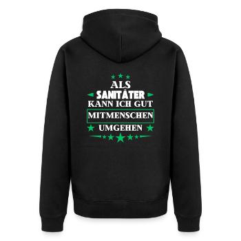 Dealing with other people as a paramedic. - Unisex Premium Organic Zip Hoodie - black - Back - Nico (187cm)