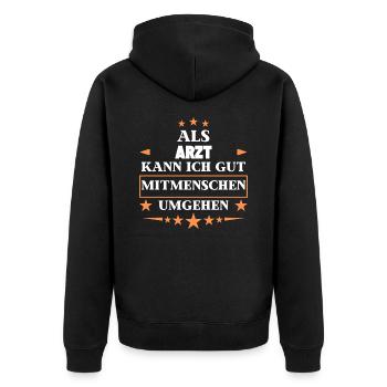 Traiter avec d’autres êtres humains en tant que médecin. - Veste à capuche bio Premium Unisexe - noir - Dos - Nico (187cm)