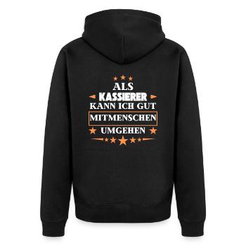 As a cashier, you want to deal with fellow human beings. - Unisex Premium Organic Zip Hoodie - black - Back - Nico (187cm)