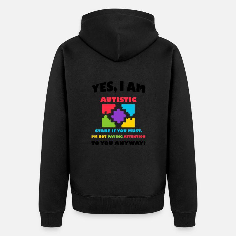 Sensibilisation à l'autisme autistique - Veste à capuche bio Premium Unisexe - noir