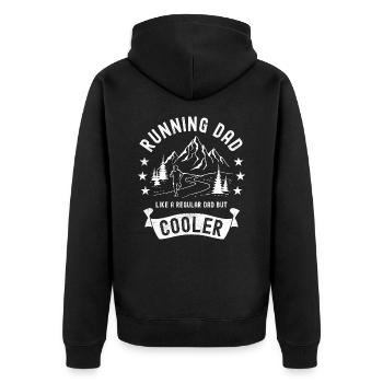 Running Dad Cooler Mountain Running Trail Runner - Unisex Premium Bio Zip Hoodie - Schwarz - Hinten - Nico (187cm)