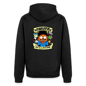 Give me five minutes - Unisex Premium Bio Zip Hoodie - Schwarz - Hinten - Nico (187cm)