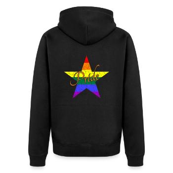 LGBTQ Pride - Unisex Premium Bio Zip Hoodie - Schwarz - Hinten - Nico (187cm)