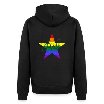 LGBTQ Pride Stern - Unisex Premium Bio Zip Hoodie - Schwarz - Hinten - Nico (187cm)