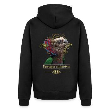 Le perroquet cacique - Veste à capuche bio Premium Unisexe - noir - Dos - Nico (187cm)