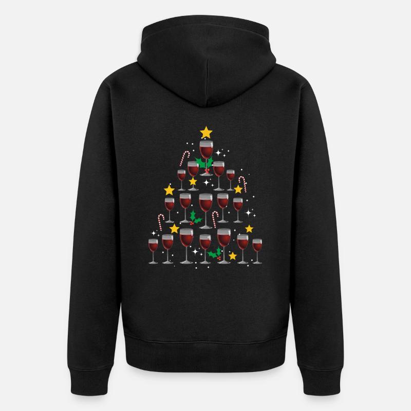 Wein Weihnachten. Weihnachtsgeschenk - Unisex Premium Bio Zip Hoodie - Schwarz