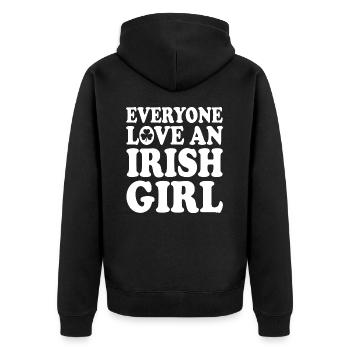 Everyone loves an irish girl - Unisex Premium Bio Zip Hoodie - Schwarz - Hinten - Nico (187cm)