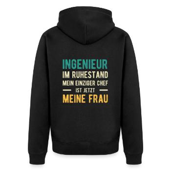 Ingenieur Spruch Witzig Ehepaar - Unisex Premium Bio Zip Hoodie - Schwarz - Hinten - Nico (187cm)