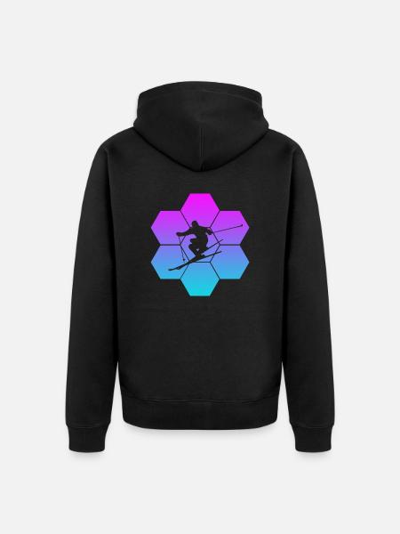 Skiing - Unisex Premium Bio Zip Hoodie - Schwarz