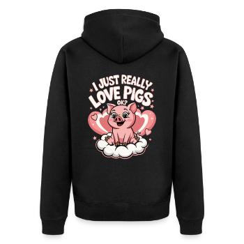 Animal cochon - Veste à capuche bio Premium Unisexe - noir - Dos - Nico (187cm)