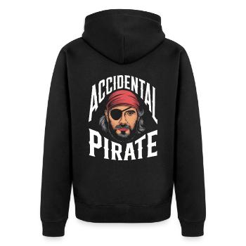 Amputation Behinderung - Unisex Premium Bio Zip Hoodie - Schwarz - Hinten - Nico (187cm)