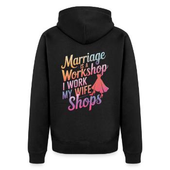 Ehemann Ehegatte Familie Hochzeit - Unisex Premium Bio Zip Hoodie - Schwarz - Hinten - Nico (187cm)