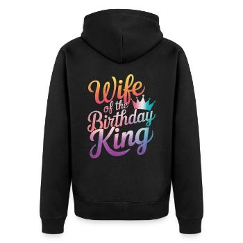 Frau Ehefrau Partnerin Familie Verheiratet - Unisex Premium Bio Zip Hoodie - Schwarz - Hinten - Nico (187cm)