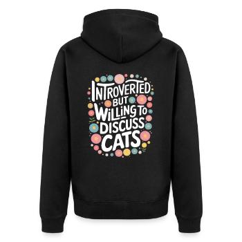Introvertierter asozialer introvertierter - Unisex Premium Bio Zip Hoodie - Schwarz - Hinten - Nico (187cm)