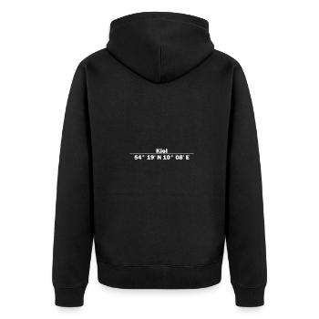 Kiel Coordinates - Unisex Premium Organic Zip Hoodie - black - Back - Nico (187cm)