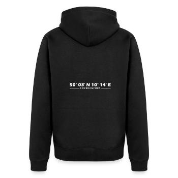 Schweinfurt coordinates - Unisex Premium Organic Zip Hoodie - black - Back - Nico (187cm)
