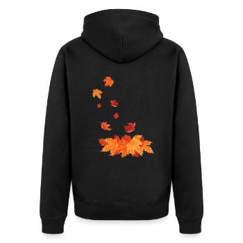Feuilles d’automne qui tombent - Veste à capuche bio Premium Unisexe - noir - Dos - Nico (187cm)
