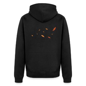 Minimalist leaves blowing in the wind - Unisex Premium Organic Zip Hoodie - black - Back - Nico (187cm)