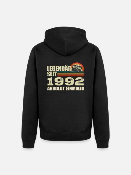 Legendary since 1992 - absolutely unique - Unisex Premium Organic Zip Hoodie - black