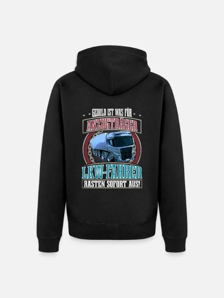 LKW Fahrer - Unisex Premium Bio Zip Hoodie - Schwarz