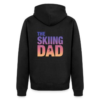 Skiing Ski Geschenk für Männer - Unisex Premium Bio Zip Hoodie - Schwarz - Hinten - Nico (187cm)