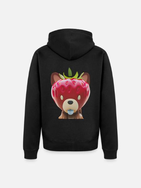 Chien fraise - Veste à capuche bio Premium Unisexe - noir
