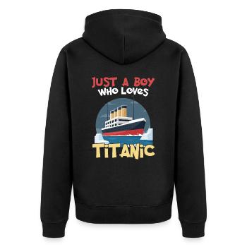 Les Titanic Ship Boys qui adorent le RMS Titanic - Veste à capuche bio Premium Unisexe - noir - Dos - Nico (187cm)