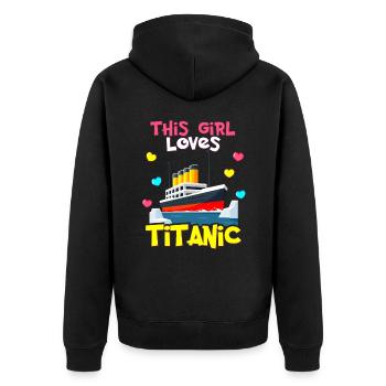 RMS Titanic cadeaux pour les filles Titanic amoureux navire - Veste à capuche bio Premium Unisexe - noir - Dos - Nico (187cm)