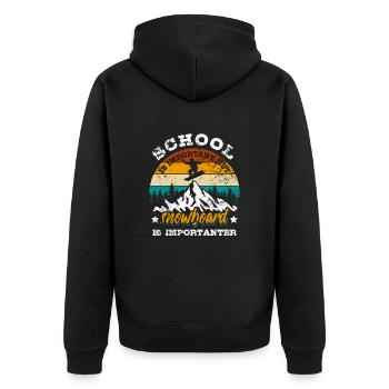 L’école est essentielle mais le snowboard est plus important - Veste à capuche bio Premium Unisexe - noir - Dos - Nico (187cm)