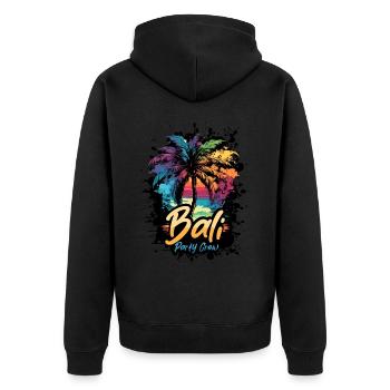 Bali Party Crew Urlaub - Unisex Premium Bio Zip Hoodie - Schwarz - Hinten - Nico (187cm)
