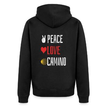 Paix Amour Camino - Coeur - Veste à capuche bio Premium Unisexe - noir - Dos - Nico (187cm)