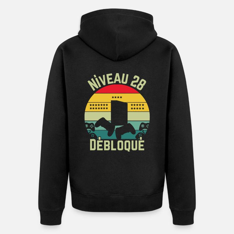 Niveau 28 Débloqué - Veste à capuche bio Premium Unisexe - noir
