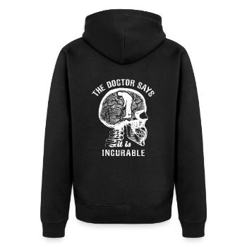The doctor says it's incurable - minigolf - Unisex Premium Organic Zip Hoodie - black - Back - Nico (187cm)