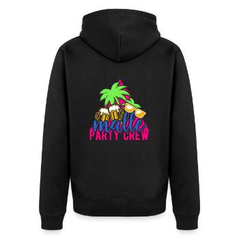 Party Crew Malle Palmen Saufen Sonne Mallorca - Unisex Premium Bio Zip Hoodie - Schwarz - Hinten - Nico (187cm)