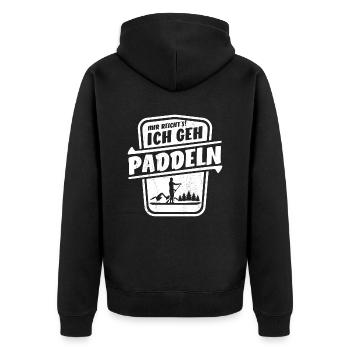 Mir reicht's ich geh Paddeln - SUP Spruch - Unisex Premium Bio Zip Hoodie - Schwarz - Hinten - Nico (187cm)