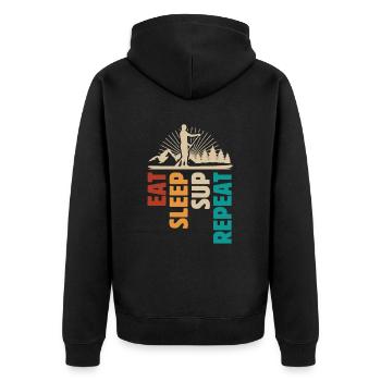 Eat Sleep SUP Repeat - Veste à capuche bio Premium Unisexe - noir - Dos - Nico (187cm)